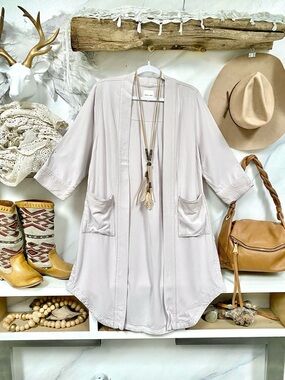 Anthropologie silence + noise draped open-front cardi w lounge vibe